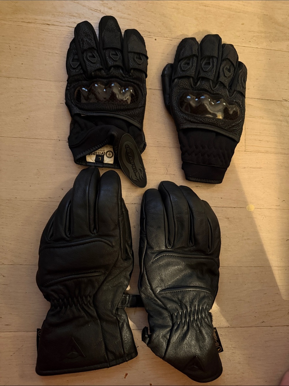 Black Men’s Tactical Gloves and Leather Winter Gloves 2 Sets
